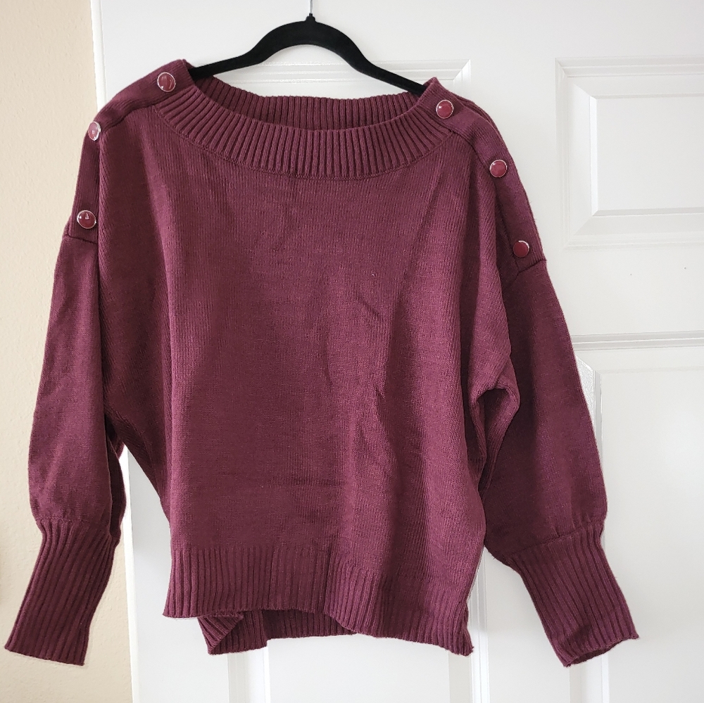 New York and Company burgundy Dolman sweater